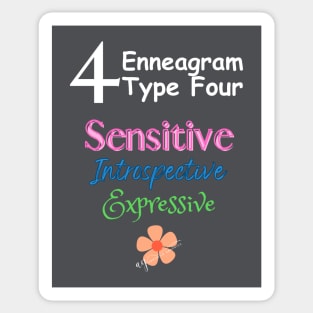 4 Enneagram Type Four Sensitive Introspective Expressive Sticker